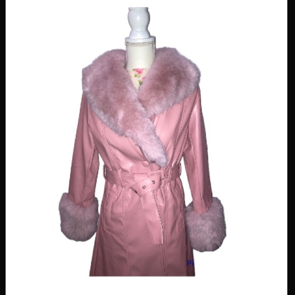 Barbie Pink Faux Fur Trench Coat -LAST ONE - Picture 7 of 12